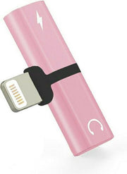Audio Adapter Splitter Roze - Opladen en Audio Beluisteren - iPhone - iPad - Nieuw Model