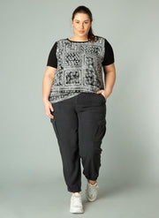 YESTA Harma Broek - Washed Black - maat 1(48)