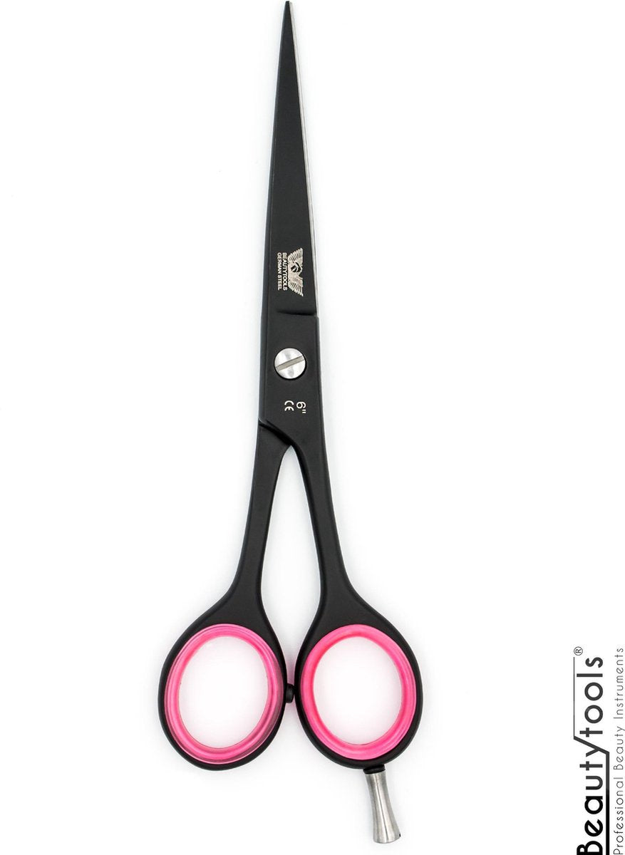 Beautytools PREMIUM LINE Professionele Duitse Kappersschaar - PerfectCut voor lang haar -- BlackBeast 6"