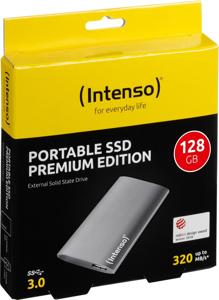 Intenso SSD Premium 128 GB Externe SSD harde schijf USB 3.2 Gen 1 (USB 3.0) Antraciet 3823430