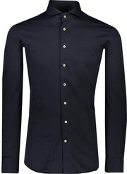 Profuomo   Overhemd Blauw Getailleerd - Maat UK15.5-EU40 - Heren - Never out of stock Collectie - Katoen;Polyester