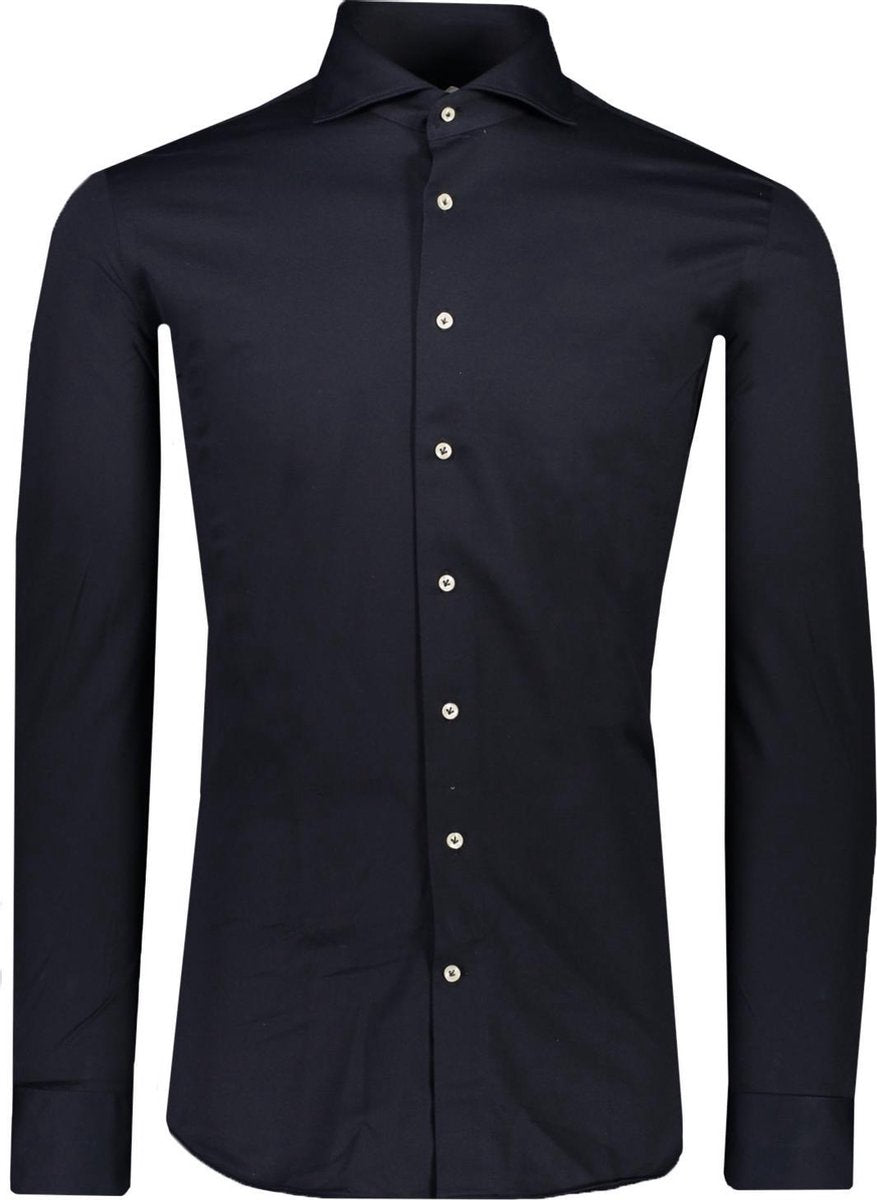 Profuomo   Overhemd Blauw Getailleerd - Maat UK15.5-EU40 - Heren - Never out of stock Collectie - Katoen;Polyester