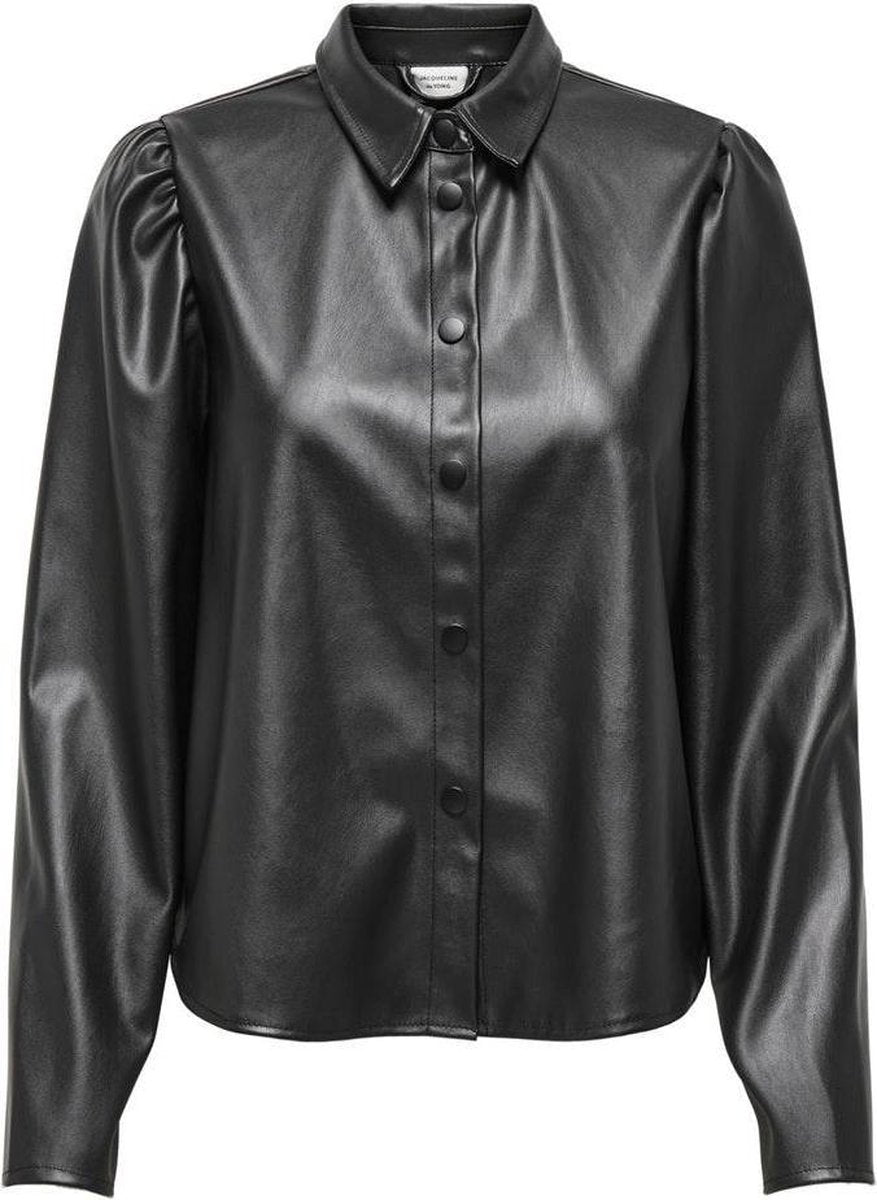 Jdyvera faux leather shirt otw sie Black