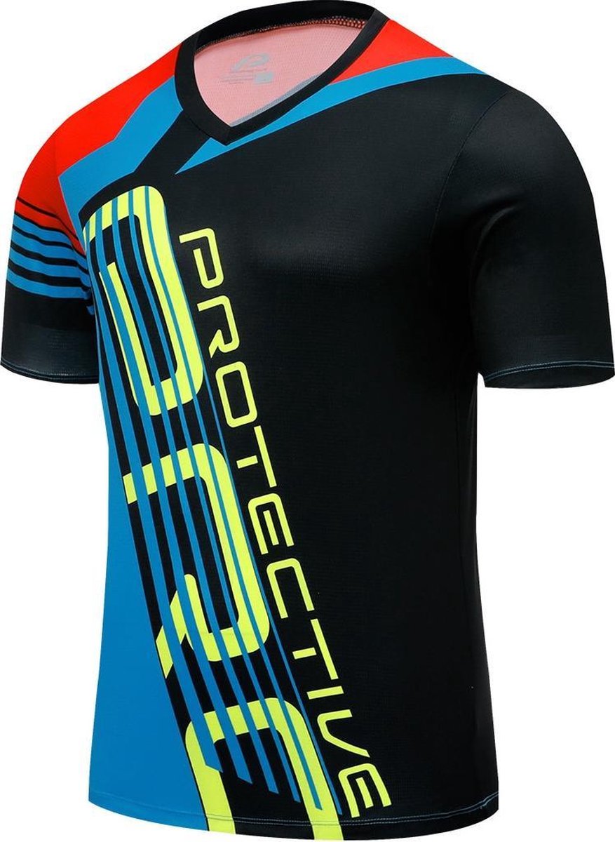 Protective Fietsshirt Empire Heren Polyester Zwart/blauw Maat M
