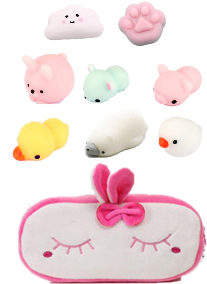 BrightSide Toys - Mochi Squishy - Fidget Toy - Etui konijntje 8 stuks
