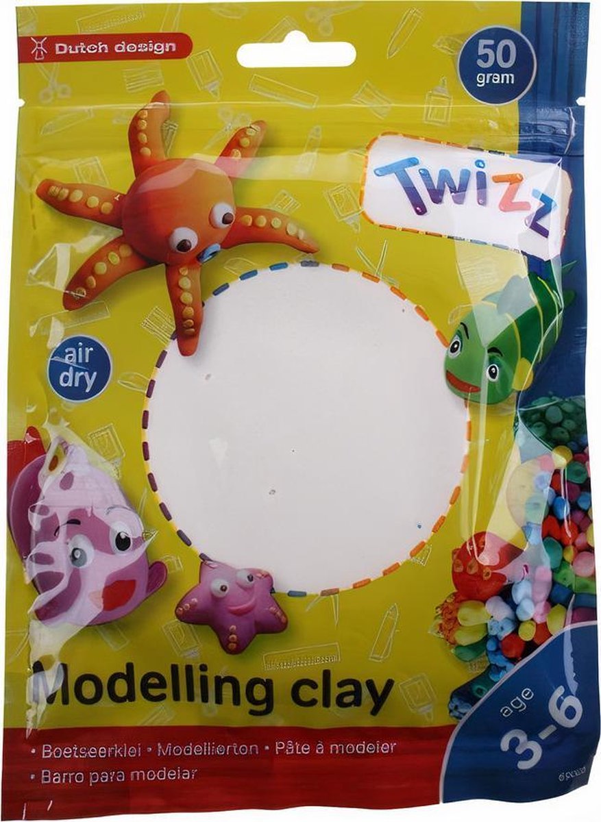 Twizz Boetseerklei 50 Gram Junior 13 X 14 Cm Wit