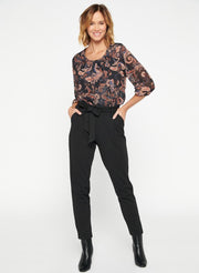 Blouse met print - Zwart