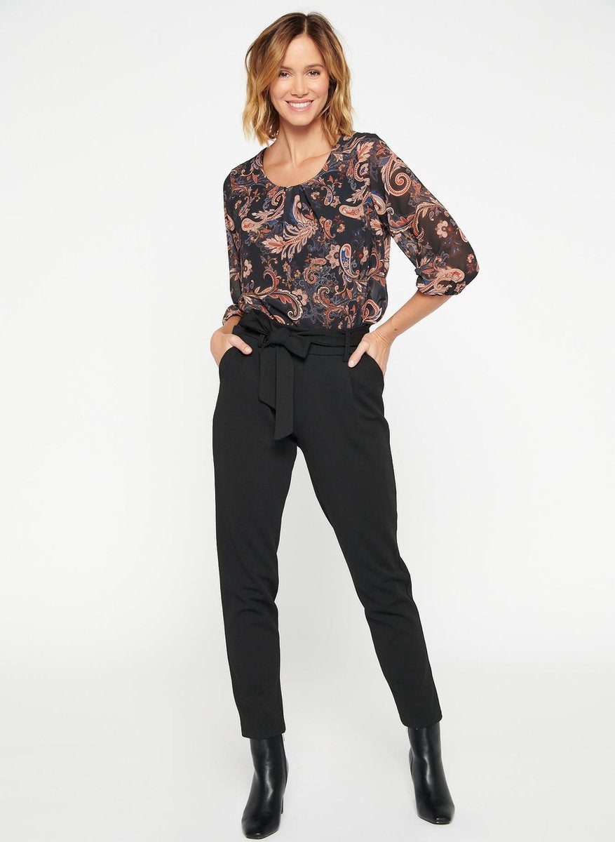 Blouse met print - Zwart