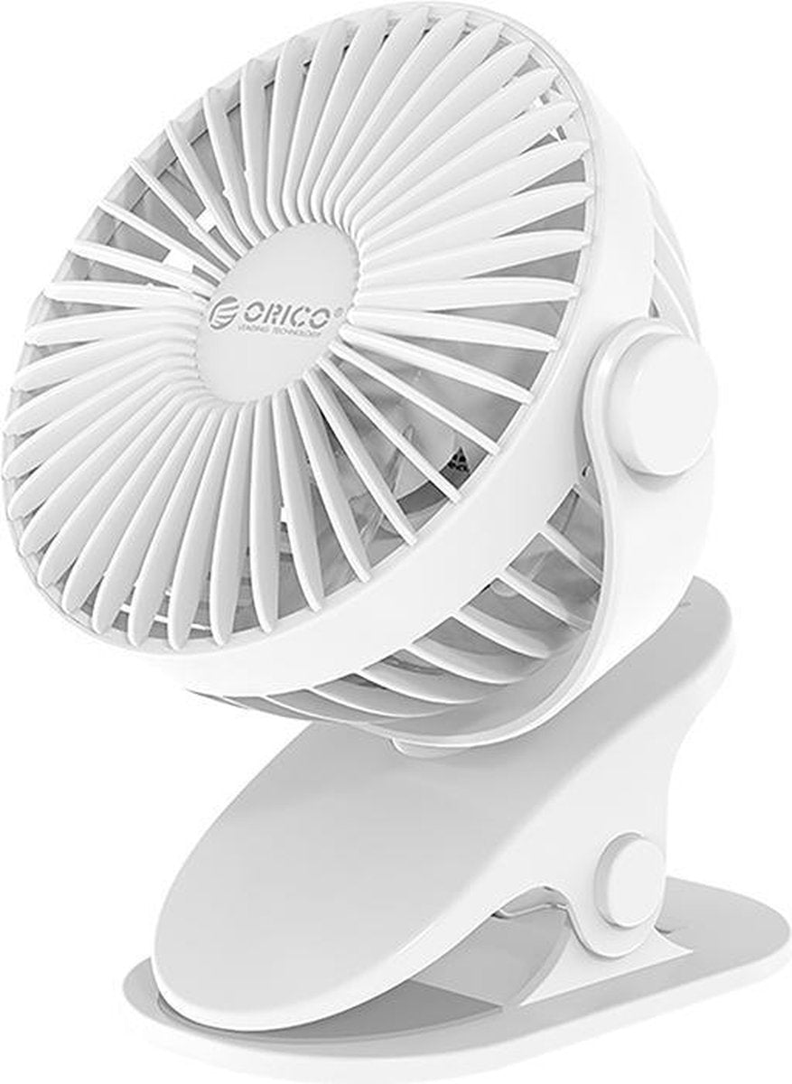 ORICO USB-ventilator met clip-on systeem - 1200mAh - wit