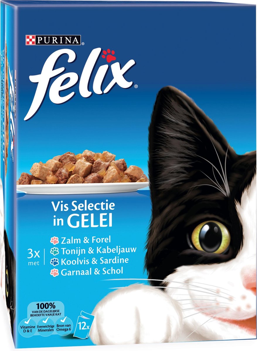 FELIX Pouch Adult - Vis Selectie - 12 x 100 gr