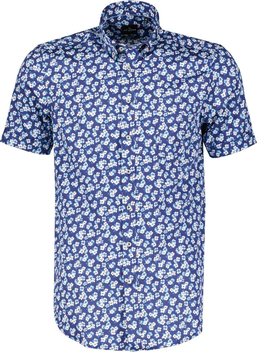 Jac Hensen Overhemd - Modern Fit - Blauw - 4XL Grote Maten