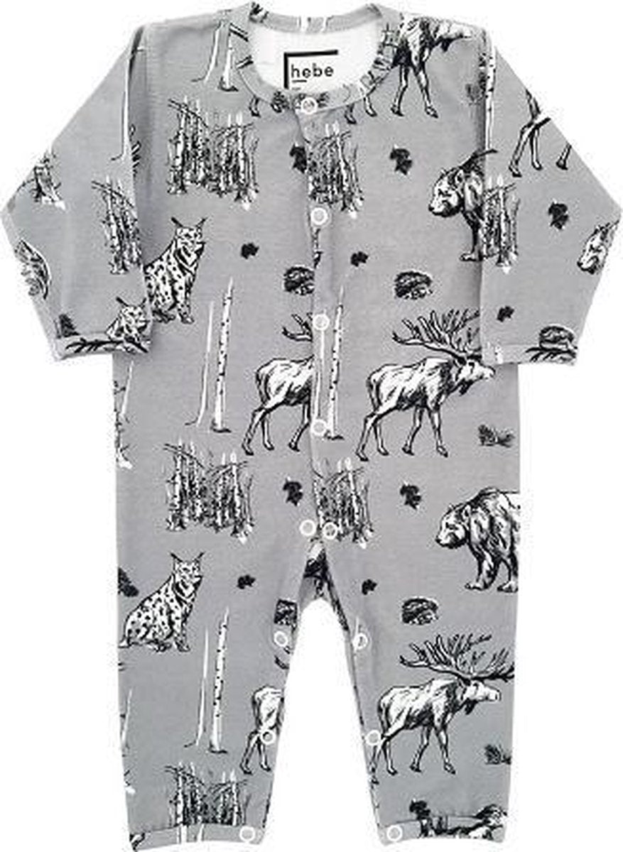 HEBE - romper - dierenprint - multi grijs - Maat 62/68
