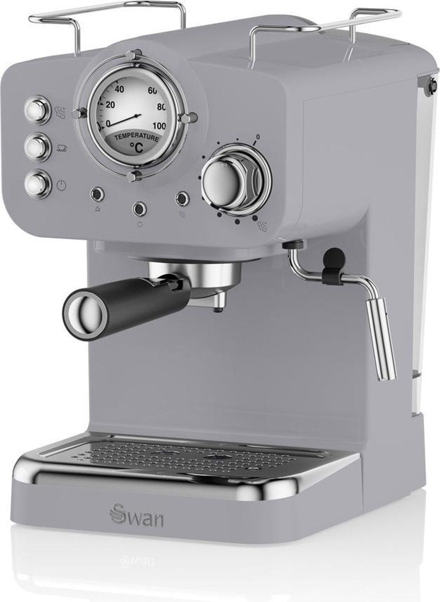 Swan Espressomachine Retro Grijs - Stoompijpje