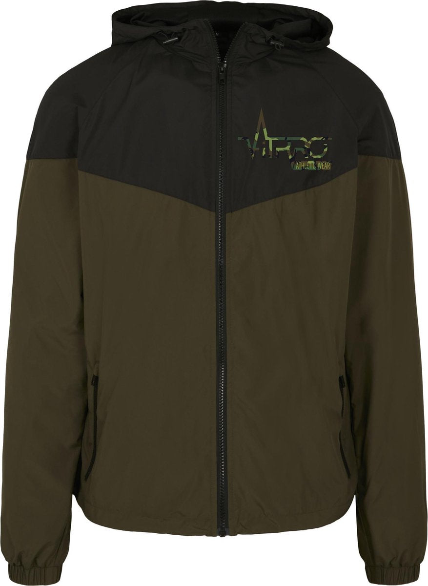 FitProWear Windrunner Camo - Olijf/Zwart - Maat XXXXL/4XL - Regenjas - Windjas - Windjacket - Sportjas - Jas Polyester - Voorjaarsjas - Tussenjas - Jacket - Zomerjas - Heren Jas - Jas Zomer Heren