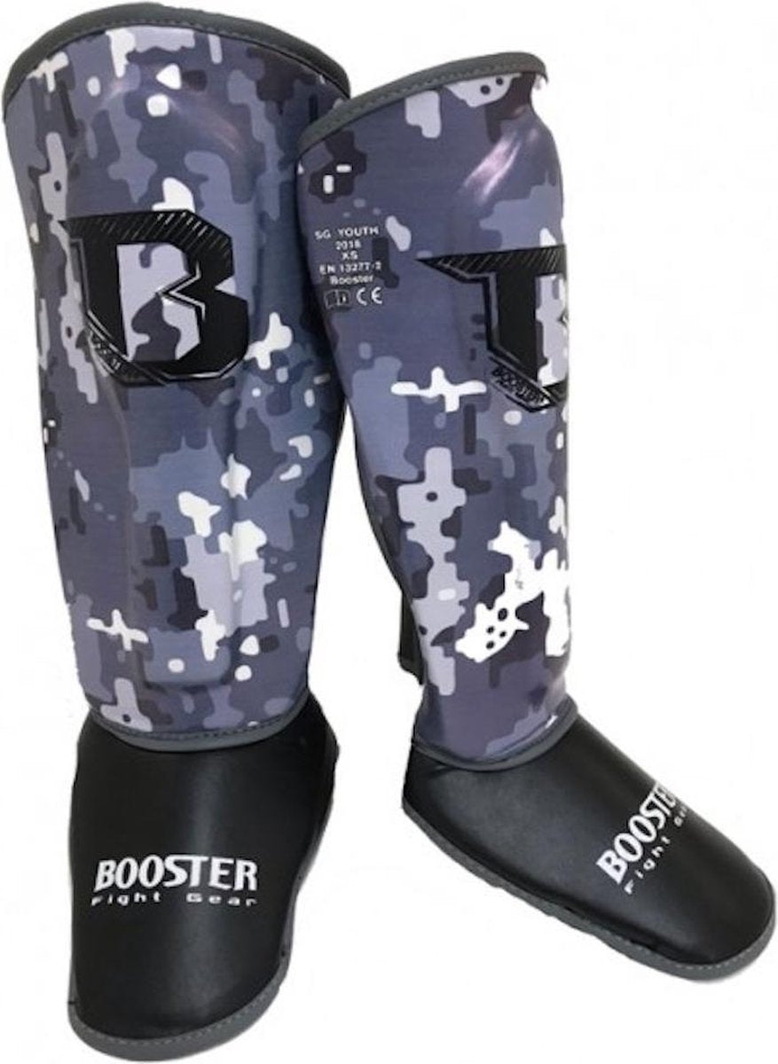 Booster Scheenbeschermers Junior Camo Grijs Extra Small