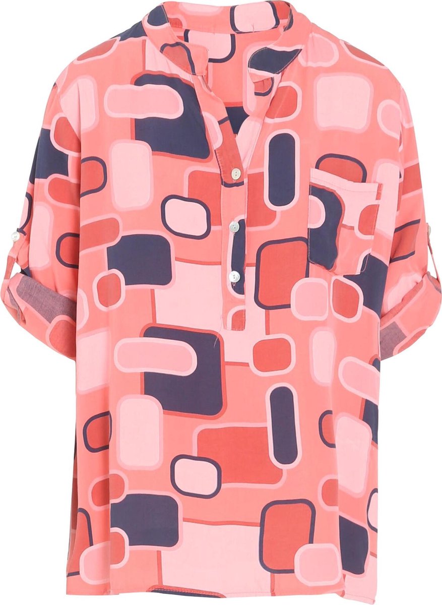 Cassis - Ruime blouse in viscose - Koraal