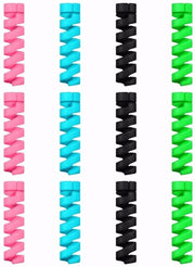 Kabelbeschermer 12 stuks voordeelset - Kabel beschermer iPhone en Samsung - Zwart