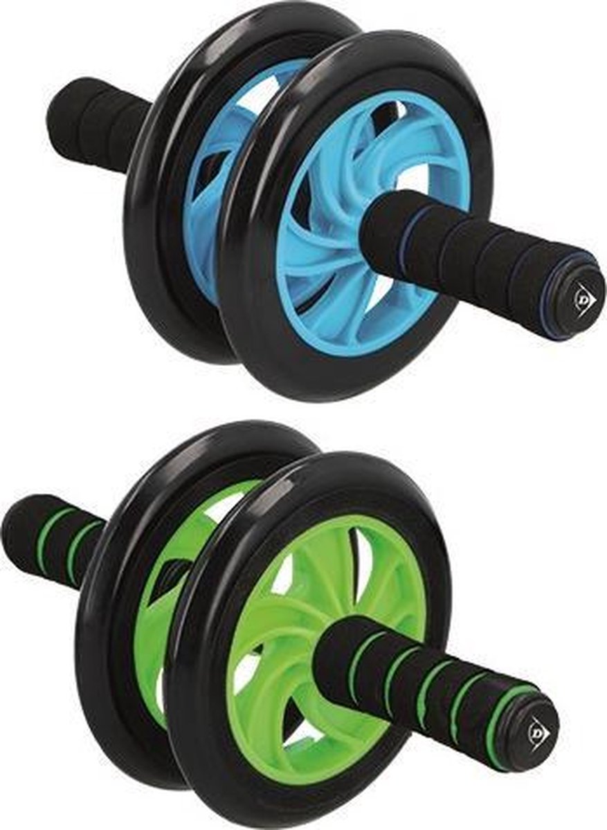 Buikspierwiel met matje voor je knieën - Ab Wheel | Ab rollout - Trainingsapparaat - Fitness - Trainingswiel Dubbele trainingswiel - Buikspiertrainer - Home workout - Home trainer - With knee mat - Knie matje