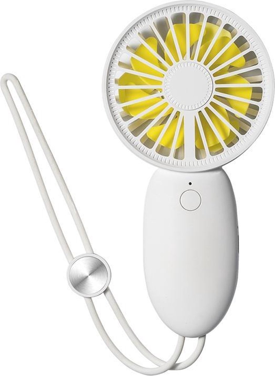 LLD-22 1-5W draagbare 5-snelheidsregeling USB-oplader dubbele handventilator met koord (wit)