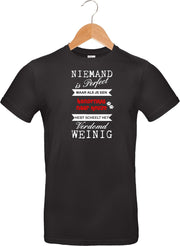 mijncadeautje - T-shirt unisex - zwart - Niemand is perfect - Hondenras NAAR KEUZE - maat S