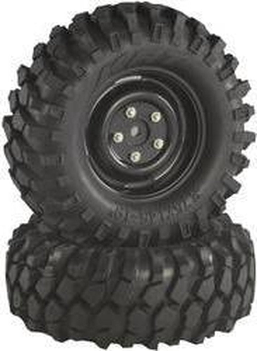 Absima - 1:10 Crawler Complete Wielen Offroad V Block - Zwart - 2 stuks