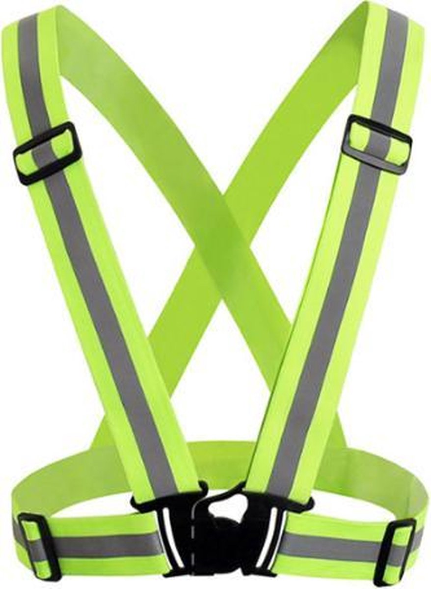WiseGoods Reflecterend Hesje - Veiligheidsvest - Fluorescerend Jasje - Veiligheidsharnas - Harnas - Hardloop Vest - Geel