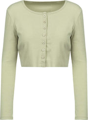 Cropped cardigan green