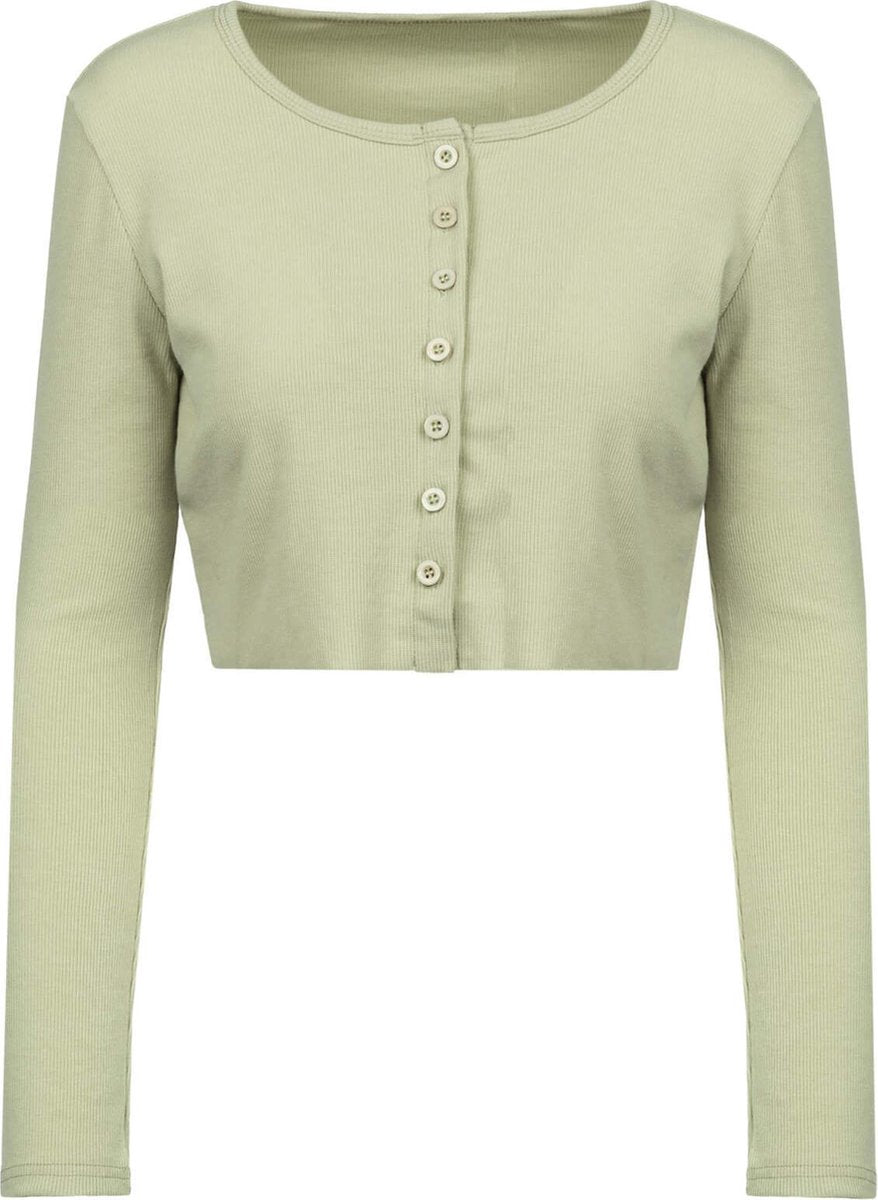 Cropped cardigan green