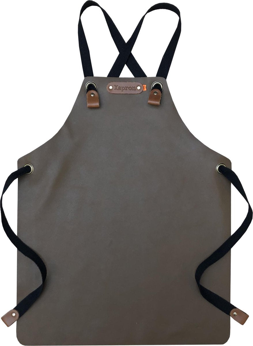Xapron Kids leren (BBQ) schort - kleur Rust (bruin)