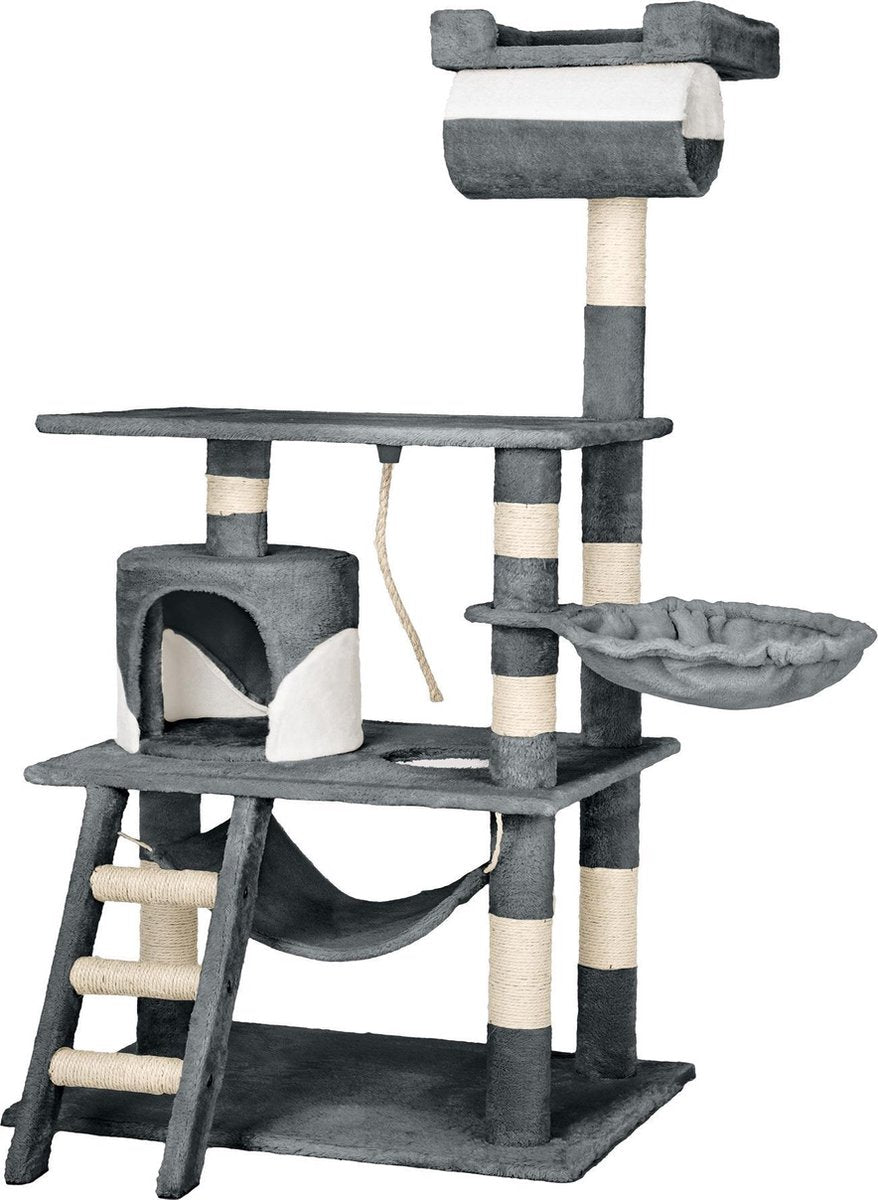 TecTake Stokely Krabpaal - Grijs/wit - 141 cm