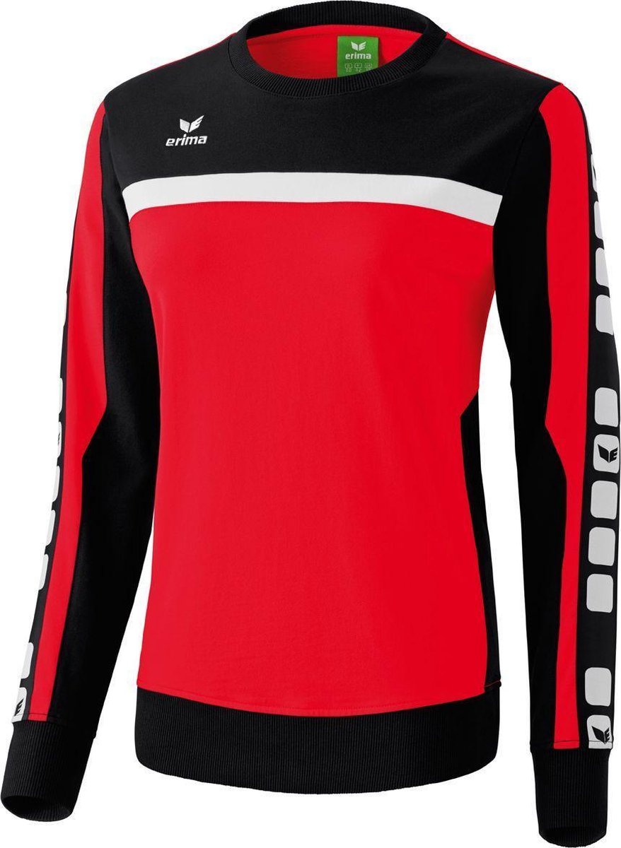 Erima 5-Cubes Sweatshirt Dames - Rood / Zwart / Wit | Maat: 34