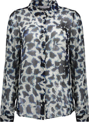 Blouse Aop Leopard 03976 Dark Blue/off-white Combi