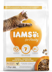 4x Iams Kat Adult Hairball Control Kip 1
