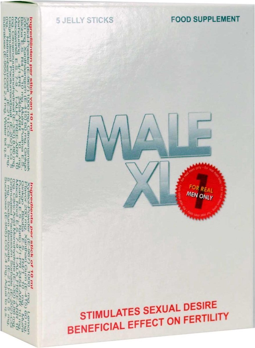 Male XL Jelly Sticks - Libidostimulerend middel - Stimuleert het seksueel verlangen en heeft een gunstige invloed op de vruchtbaarheid