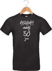 Mijncadeautje T-shirt - Abraham eindelijk 50 jaar - unisex Zwart (maat M)