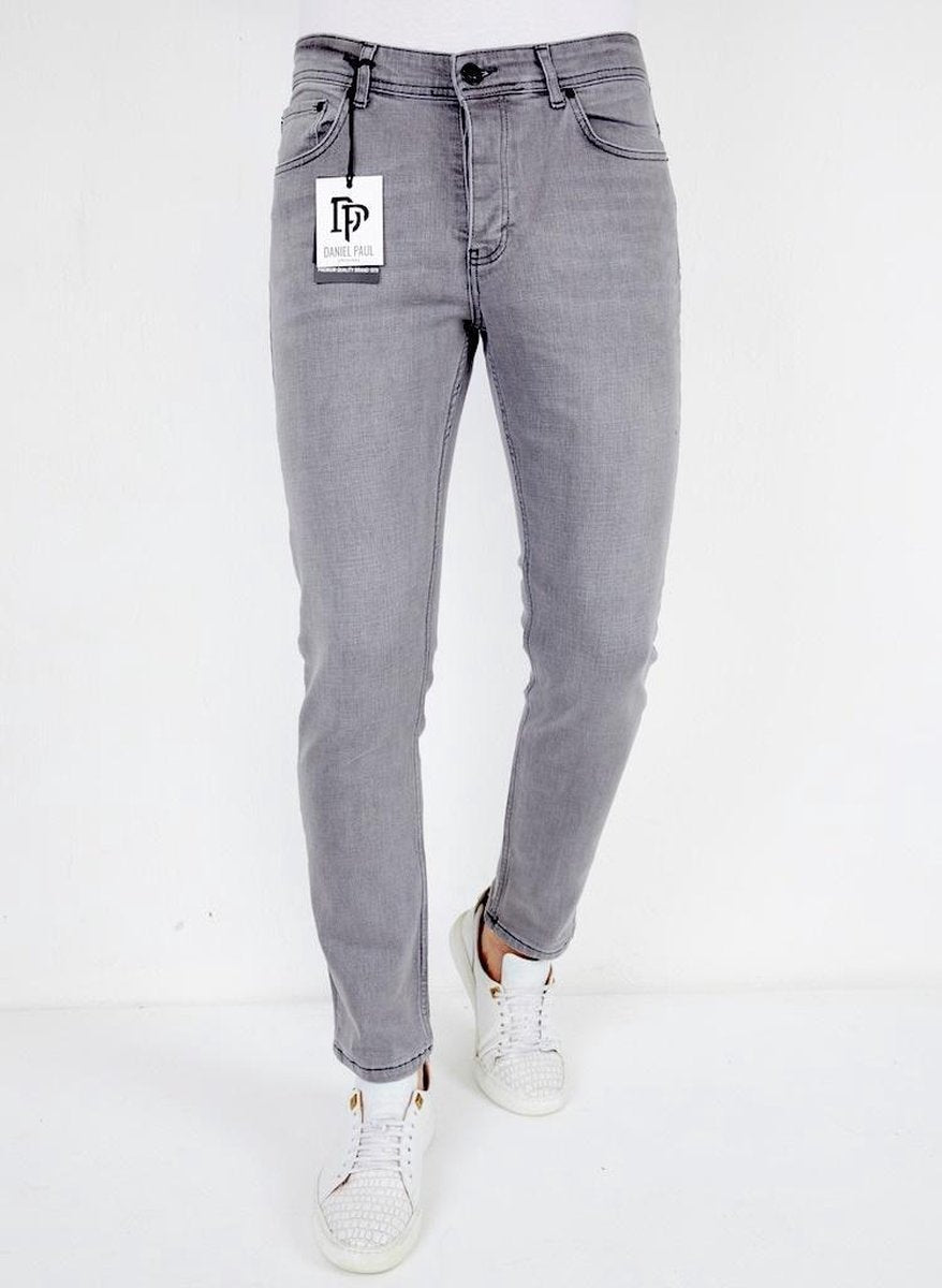 TRUE RISE Heren Jeans Regular Fit - A61.H - Grijs - Maten: 32