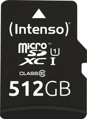 Intenso microSD Karte UHS-I Premium flashgeheugen 512 GB Klasse 10
