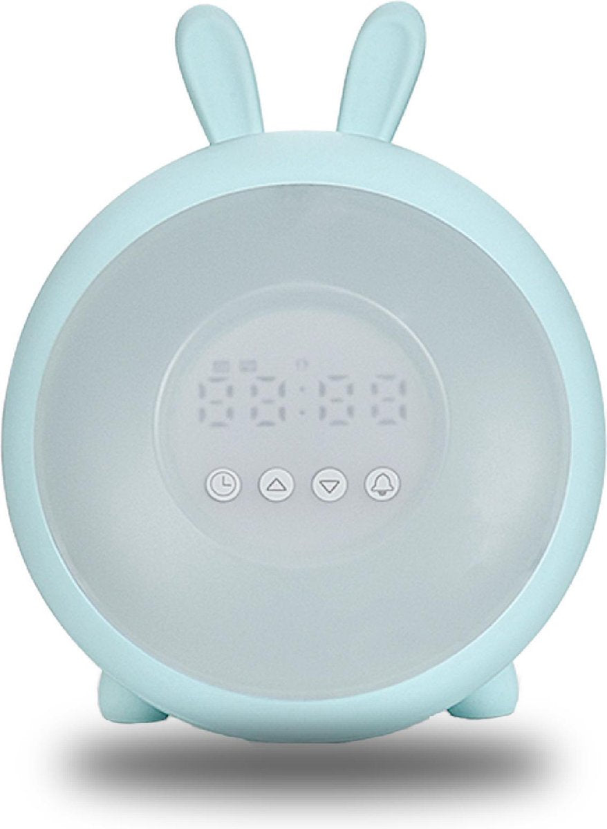 Syrad® Wake-Up Light voor Kinderen - Zonsopgang + Zonsondergang - Natuurlijke wekker - Pastel Blauw - Kinderwekker - Slaaptrainer - Lichtwekker - Meisje + Jongen - Slaapwekker - Wekkerradio - Kinder Wekker - Kind