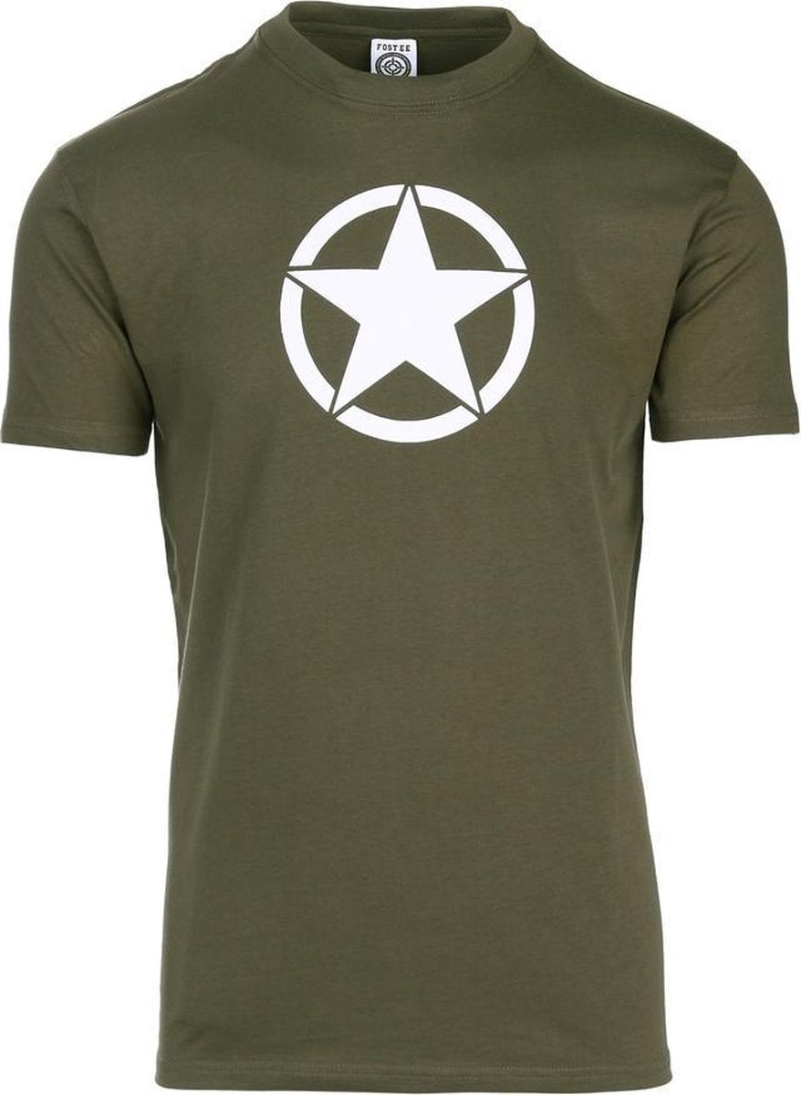 Fostex T-shirt legergroen met witte ster US Army