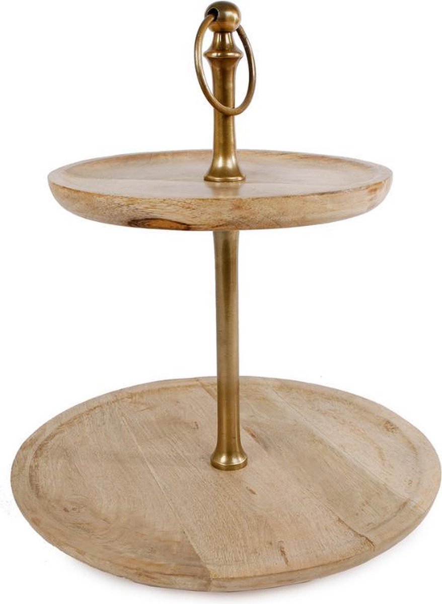 Dulaire Etagere 2 Laags Hout Rond 31 cm