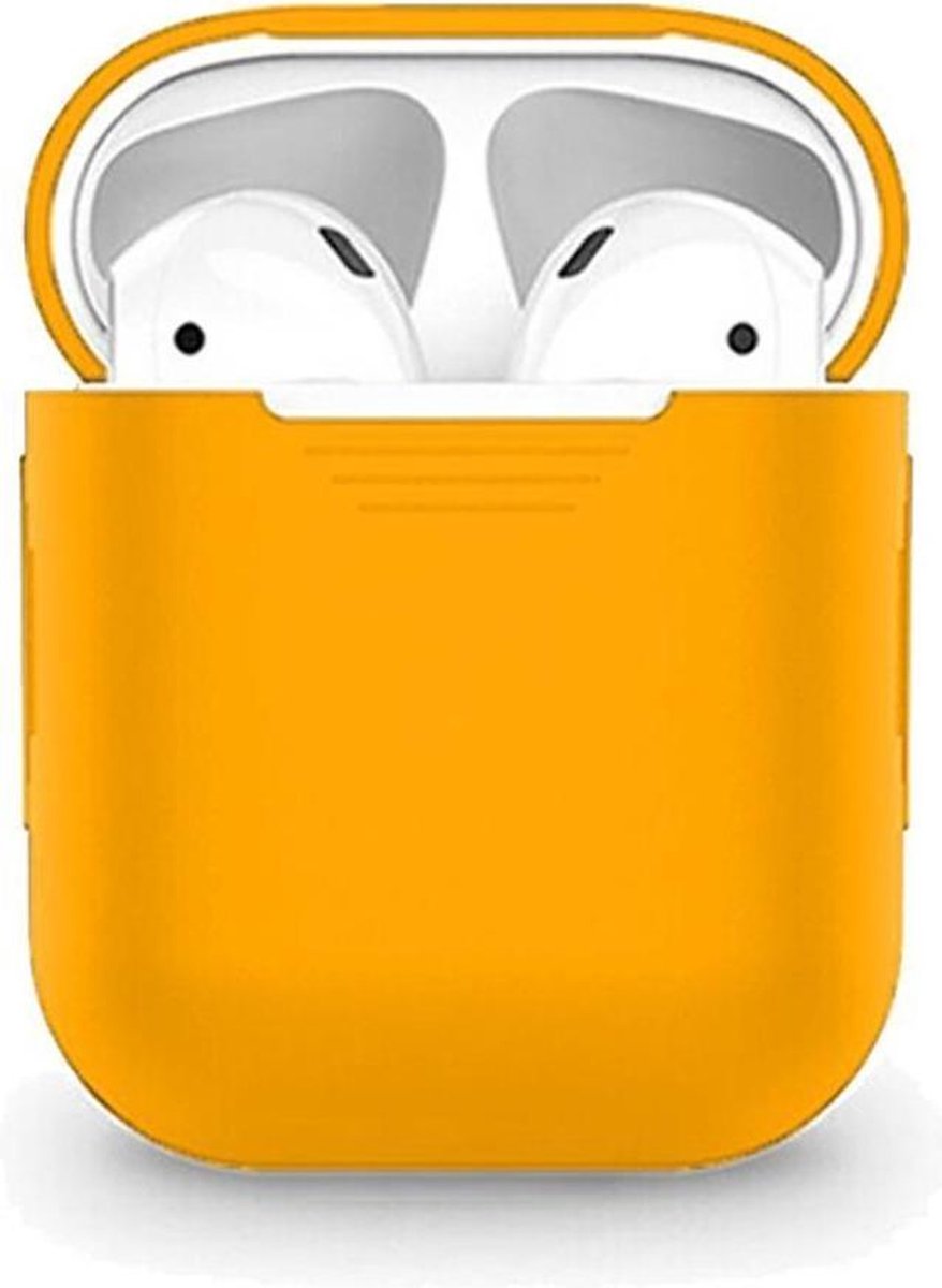 AirPods Hoesje - Siliconen Bescherm Case Hoesje - Oranje - Smartphonica