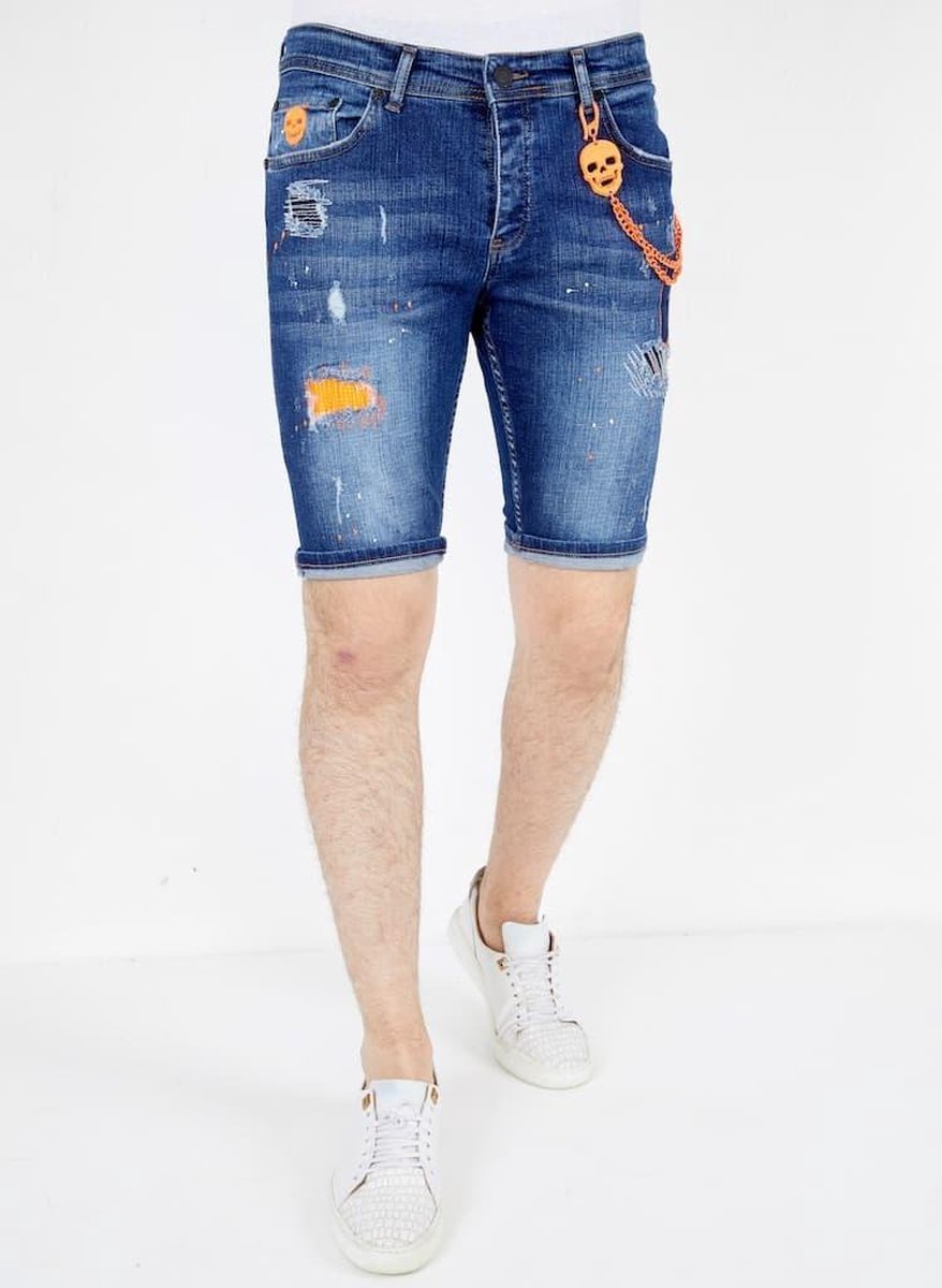 Local Fanatic Denim Shorts Heren Slim Fit - 1049 - Blauw - Maten: 31
