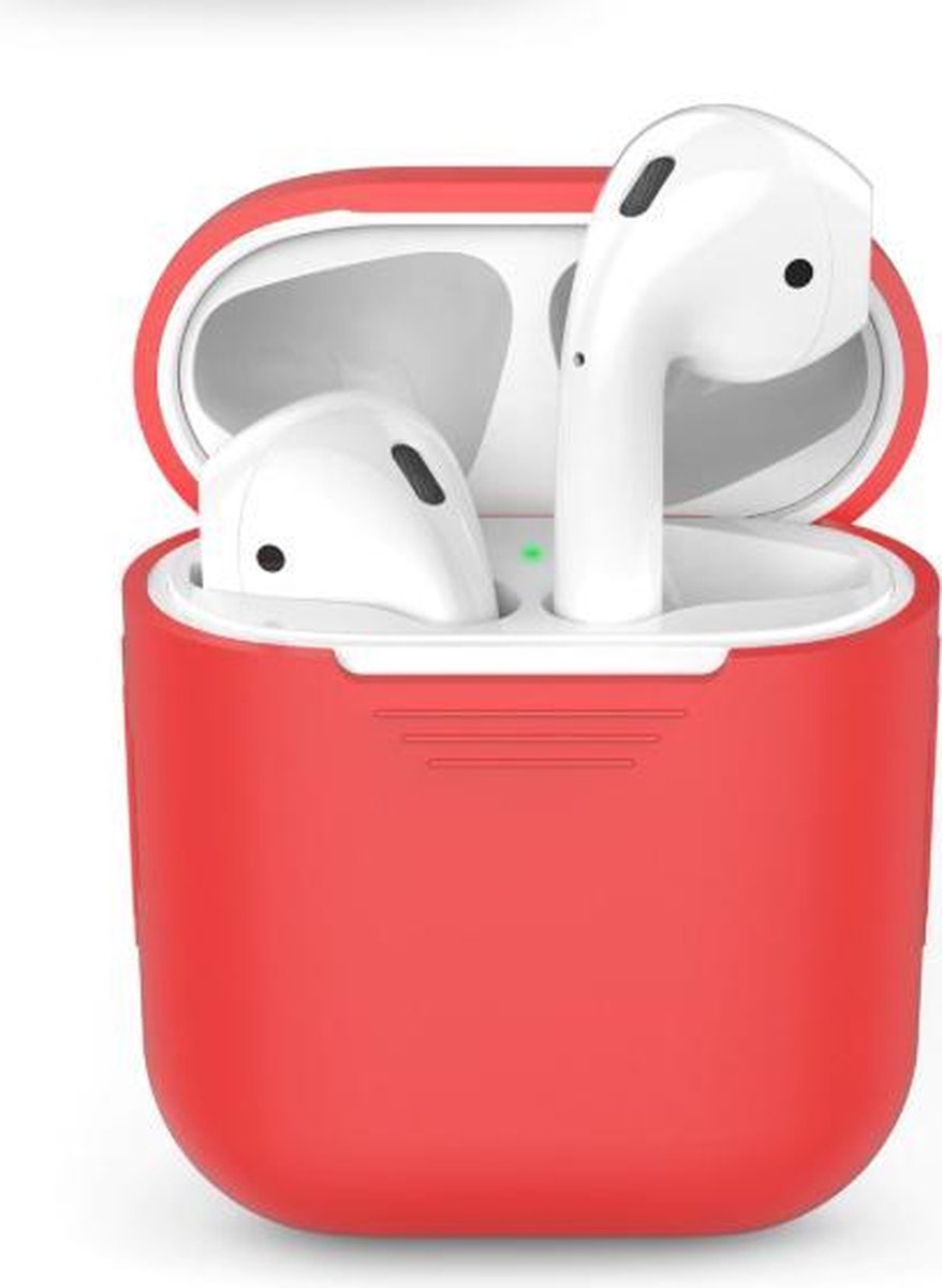 Siliconen Hoesje Apple Airpods - Siliconen Case - Voor Apple Airpods - Airpods Protector Hoesje - Beschermhoesje - Hard Cover - Rood
