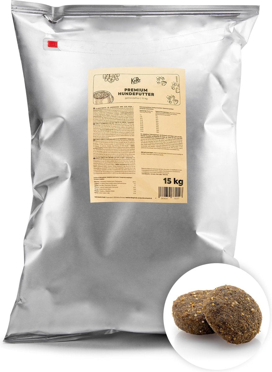 KoRo | Premium droog hondenvoer zonder granen | 15 kg