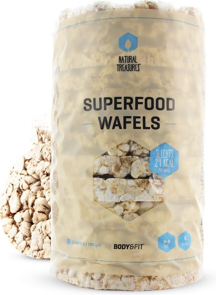 Body & Fit Superfoods Superfood Wafels - Zout & Suikervrij - 1 doos