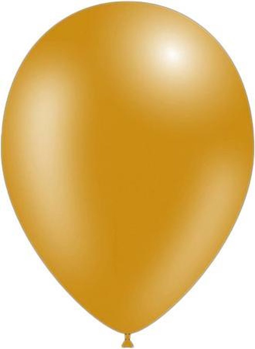 100 stuks - Feestballonnen metallic goud 26 cm professionele kwaliteit