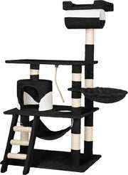 TecTake Stokely krabpaal - 141 cm - Zwart/Wit