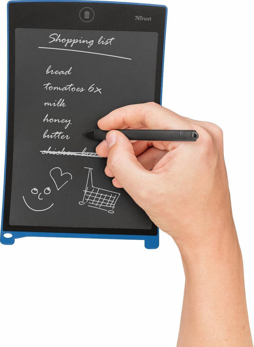 Trust Wizz - Grafische tablet - Digital Writing Pad - Digitaal Notitieblok - Zwart/Blauw