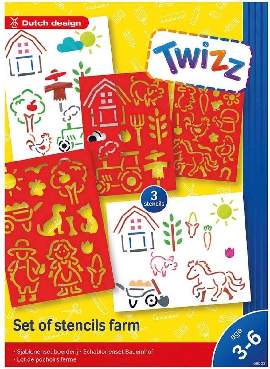 Twizz Sjablonenset Boerderij 25 Cm Rood