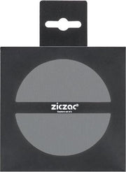 ZicZac  Onderzetters – Imitatieleer Leather Look – 10cm ∅ – Set 4 stuks – Grijs